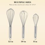 3-Pack Stainless Steel Whisk Set, Kitchen Utensils for Cooking - Image 2